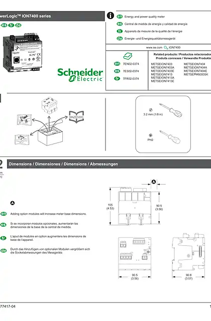 schneider施耐德ION7403 安装说明